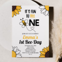 Hummel Bee Sunblumen Erstes 1. Geburtstag Party