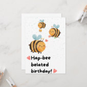 Hummel Belated Geburtstag Karte (Vorderseite/Rückseite Beispiel)