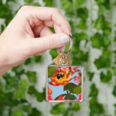 Hummel-Biene auf Rose Schlüsselanhänger (Hand)