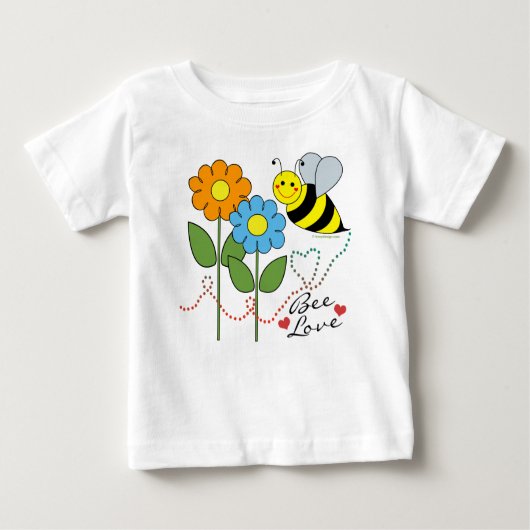 Hummel Biene mit Blume Bier Liebe Baby T-shirt (Vorderseite)