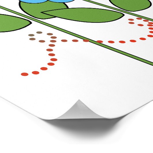 Hummel Biene mit Blume Bier Liebe Poster (Ecke)