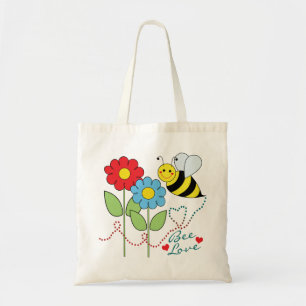 Hummel-Biene mit Blumen-Bienen-Liebe Tragetasche