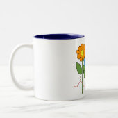 Hummel-Biene mit Blumen-Bienen-Liebe Zweifarbige Tasse (Links)