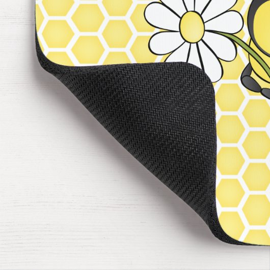 Hummel-Biene mit Gänseblümchen Mousepad (Ecke)