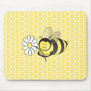 Hummel-Biene mit Gänseblümchen Mousepad