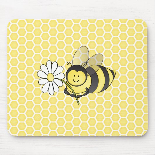 Hummel-Biene mit Gänseblümchen Mousepad (Vorne)