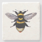 Hummel-Biene Steinuntersetzer (Vorderseite)