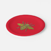 Hummel-Biene und Ihre Farbe Pappteller (Schrägansicht)