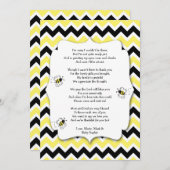 Hummel-Bienen-Baby-Dusche danken Ihnen, mit Dankeskarte (Vorne/Hinten)