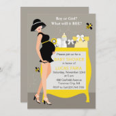 Hummel-Bienen-Baby-Duschen-Einladungs-Geschlecht Einladung (Vorne/Hinten)