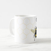Hummel-Bienen-Bienenwaben-Wortspiel-Tasse Kaffeetasse (Vorderseite Links)