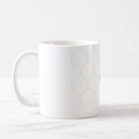 Hummel-Bienen-Bienenwaben-Wortspiel-Tasse Kaffeetasse (Links)