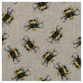 Hummel-Bienen-Druck-Gewebe - natürlich Stoff