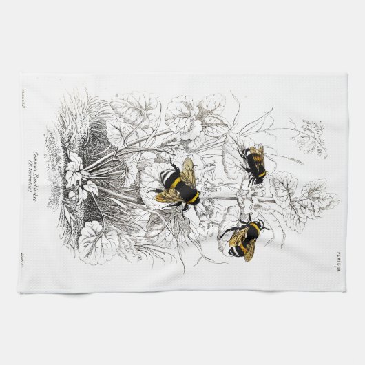 Hummel-Bienen Geschirrtuch (Horizontal)