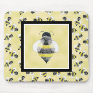 Hummel-Bienen-Illustration Mousepad