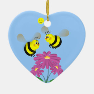 Hummel-Bienen in der Liebe - Verzierung Keramik Ornament