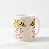 Hummel-Bienen mit Herz-Entwurf Kaffeetasse (VorderseiteRechts)