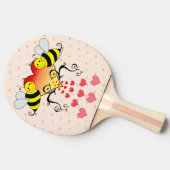 Hummel-Bienen mit Herz-Entwurf Tischtennis Schläger (Seitenansicht)