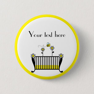 Hummel-Bienen-Polka-Punkt-Baby-Dusche Button