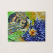 Hummel-Bienen-u. blaue Aster-Puzzle Puzzle (Horizontal)