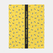 Hummel-Bienen-und Bienenwaben-Muster Fleecedecke (Vorderseite)