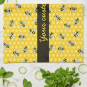 Hummel-Bienen-und Bienenwaben-Muster Geschirrtuch (Gefaltet)