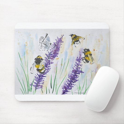 Hummel-Bienen und Lavendel Mousepad (Mit Mouse)