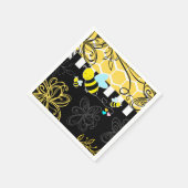 Hummel Black & Yellow Baby Dusche Moderne Eleganz Serviette (Ecke)
