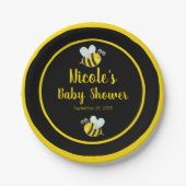 Hummel Black & Yellow Bee Thema Kinderdusche Pappteller (Vorderseite)