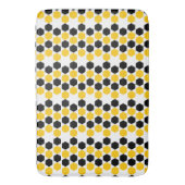 Hummel Black Yellow Geometric Hexagramm Hex Muster Badematte (Vorderseite Vertikal)