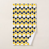 Hummel Black Yellow Geometric Hexagramm Hex Muster Badhandtuch Set (Handtuch)