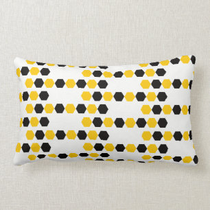 Hummel Black Yellow Geometric Hexagramm Hex Muster Lendenkissen