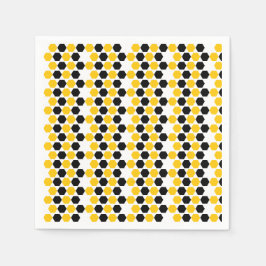 Hummel Black Yellow Geometric Hexagramm Hex Muster Serviette