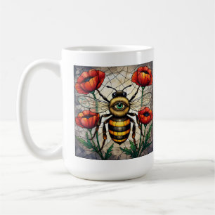 Hummel-Buntglas lebendige Mohnblume Auge Kaffeetasse