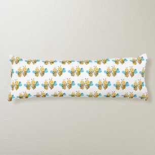 Hummel-Cartoontext der Bienenbienen froher Seitenschläferkissen