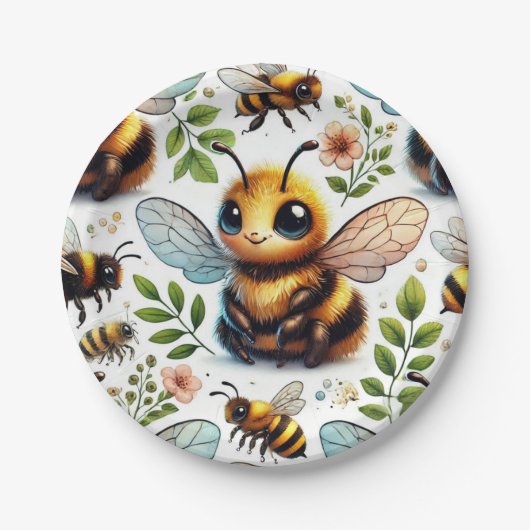 Hummel der Freude Pappteller (Vorderseite)