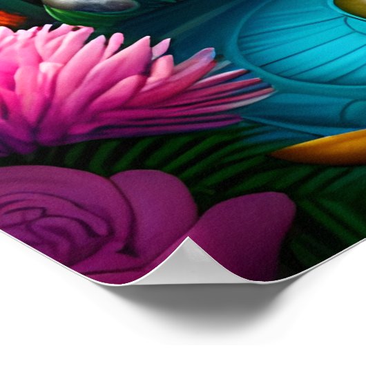 Hummel des Roboters | Digital Art Poster (Ecke)