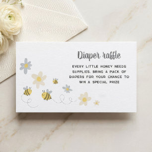 Hummel-Diaper-Raffle-Karten – Bee Baby Shower Begleitkarte