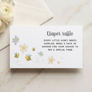 Hummel-Diaper-Raffle-Karten – Bee Baby Shower Begleitkarte