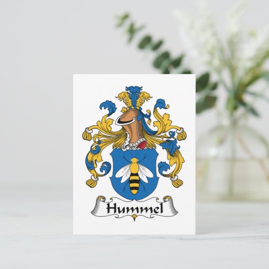 Hummel Familienwappen Postkarte (Stehend Vorderseite)
