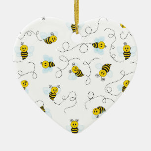 Hummel fliegt gelb schwarze Hummel Keramik Ornament