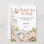 Hummel Florals Coral Baby Dusche Dankeskarte (Vorderseite)