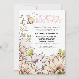 Hummel Florals Drive Thru Baby Pink Dusche Einladung