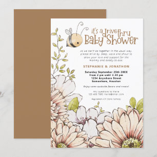 Hummel Florals Gold Drive Thru Baby Dusche Einladung