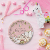 Hummel Florals Name Baby Pink Dusche Pappteller (Party)