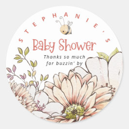 Hummel Florals Name Danke Coral Baby Dusche Runder Aufkleber