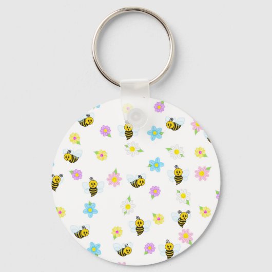 Hummel Gelb Schwarz Hummel Bunt Schlüsselanhänger (Vorderseite)