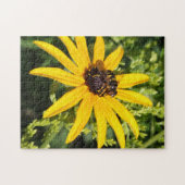 Hummel-Gelbe Blume Fotografie Puzzle (Horizontal)