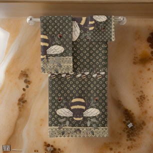 Hummel griechisches Spitzen Brown Gelb Badhandtuch Set