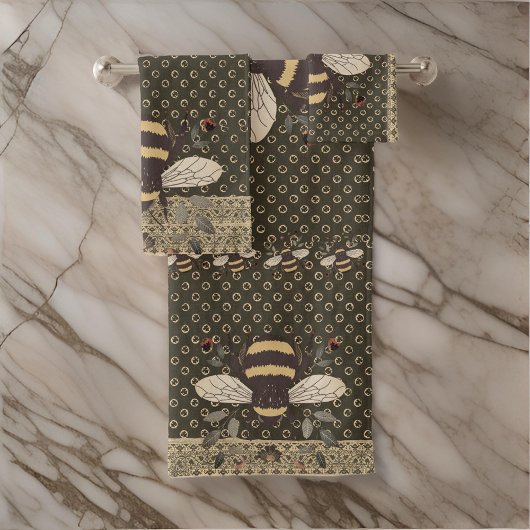 Hummel griechisches Spitzen Brown Gelb Badhandtuch Set